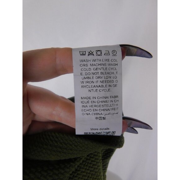 Green Ribbed Corset Crop Tank Square Neck Witchcore XS - Picture 10 of 10